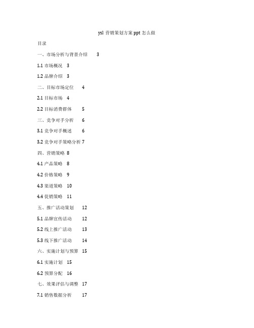 ysl营销策划方案ppt怎么做