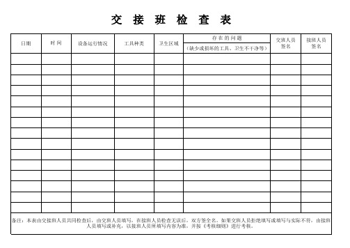 变电所交接班检查表