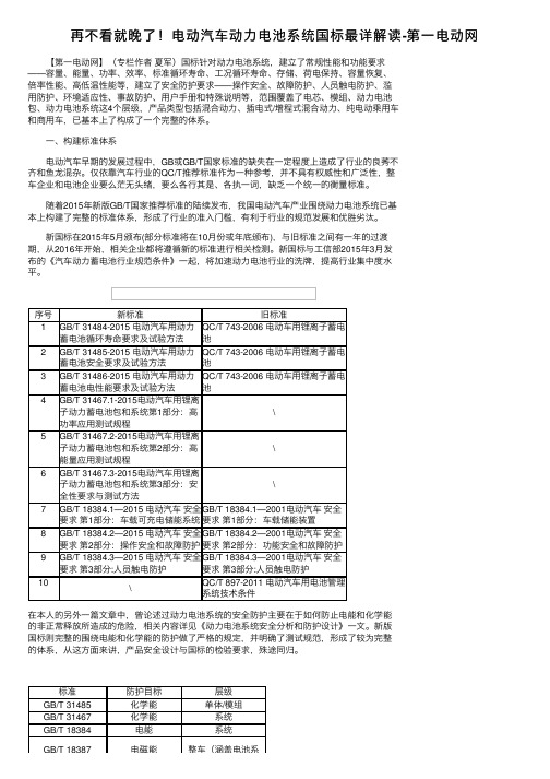 再不看就晚了！电动汽车动力电池系统国标最详解读-第一电动网