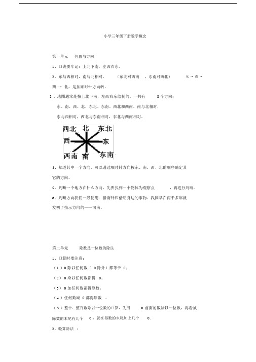 (完整版)新人教版三年级下册数学概念.doc