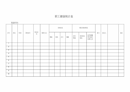 防疫台账表格大全