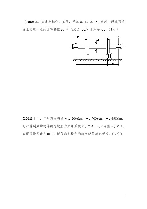 吉林大学考研材料力学题型八：交变应力