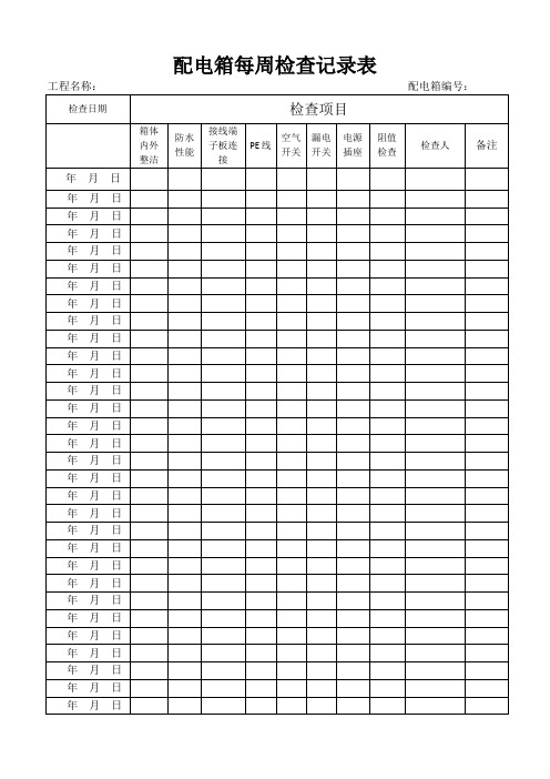 配电箱每周检查记录表