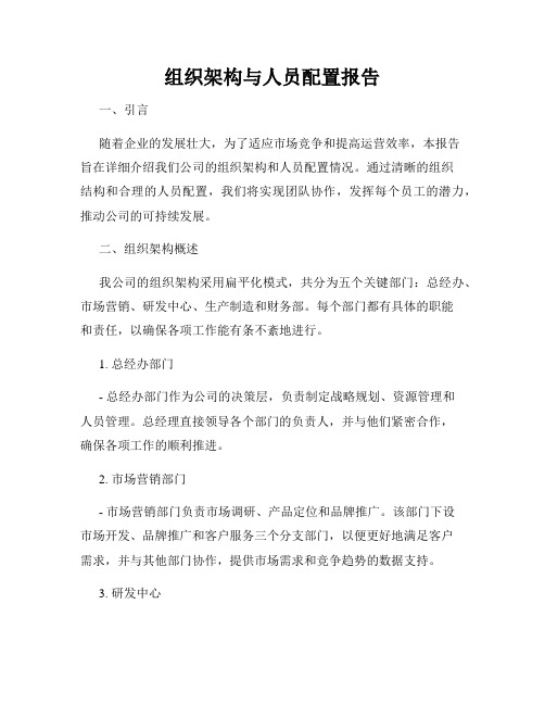 组织架构与人员配置报告