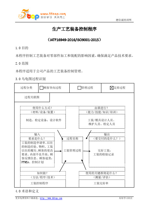 生产工艺装备控制程序(含表格)