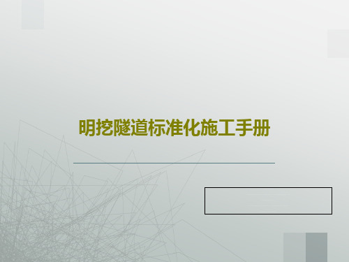 明挖隧道标准化施工手册33页PPT