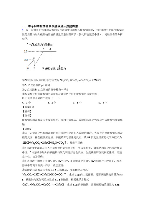 2020-2021全国中考化学金属及酸碱盐反应的图像的综合中考真题汇总附答案解析