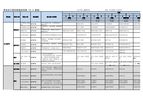 用友员工职位职级体系表(V1.0 草案)