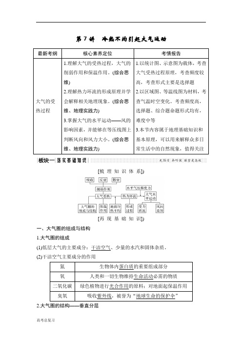 (鲁教版)2020高考总复习 地理：第7讲 冷热不均引起大气运动