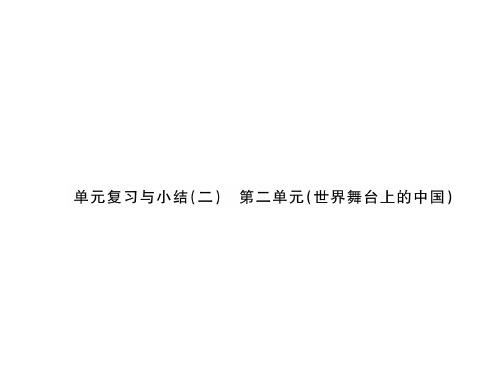 人教部编版 道德与法治九年级下册图片版习题课件：第二单元 世界舞台上的中国 (5份打包)