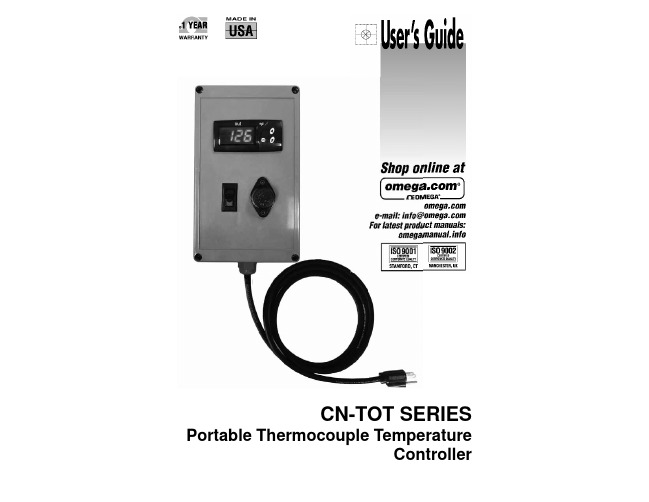 Omega CN-TOT SERIES 可移动温度传感器温度控制器说明书