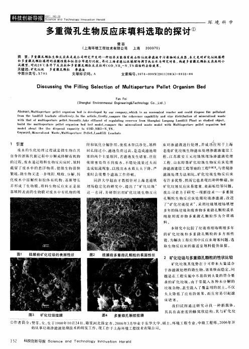 多重微孔生物反应床填料选取的探讨