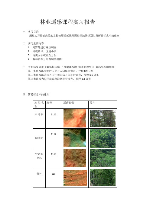 林业遥感课程实习报告