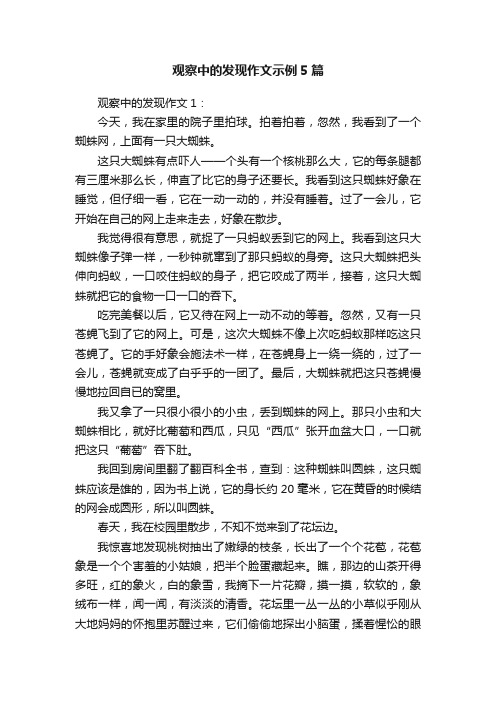 观察中的发现作文示例5篇