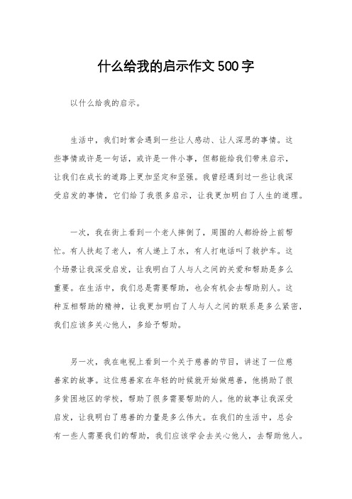 什么给我的启示作文500字