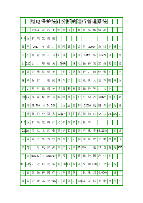 继电保护统计分析的运行管理系统精品资料