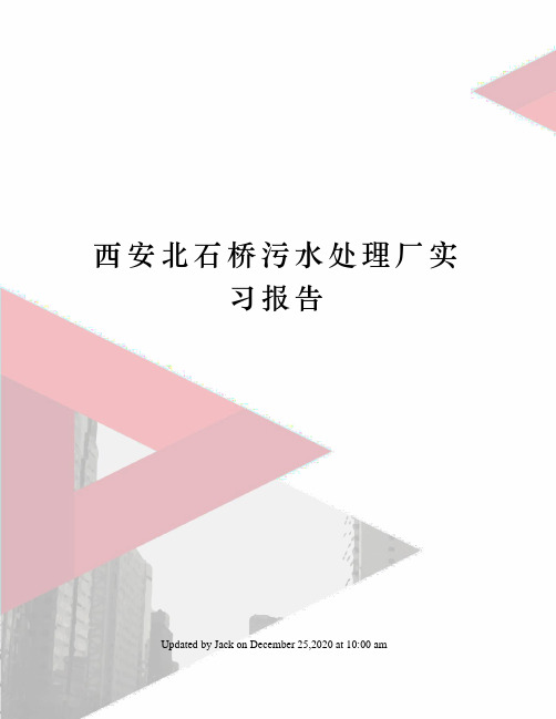 西安北石桥污水处理厂实习报告