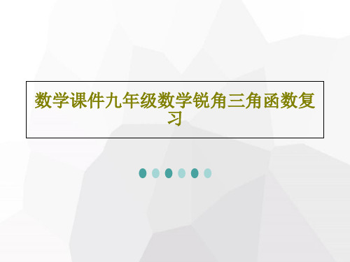 数学课件九年级数学锐角三角函数复习共18页