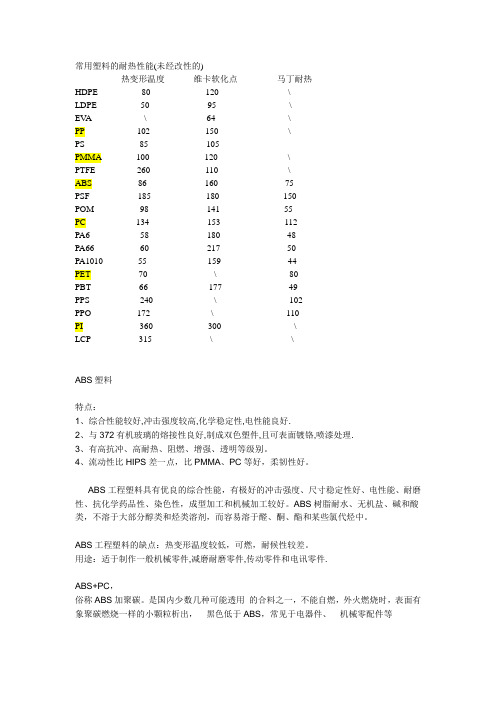 塑胶热变形温度