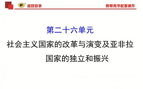 社会主义国家的改革与演变及亚非拉国家的独立和振兴