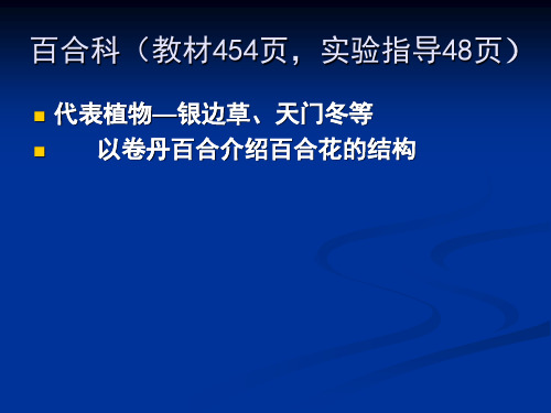 植物学实验课件：实验十二 被子植物2