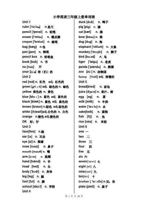 (完整word版)新版PEP小学英语(3-6年级)单词表