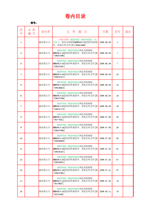 钢筋原材料质量证明文件