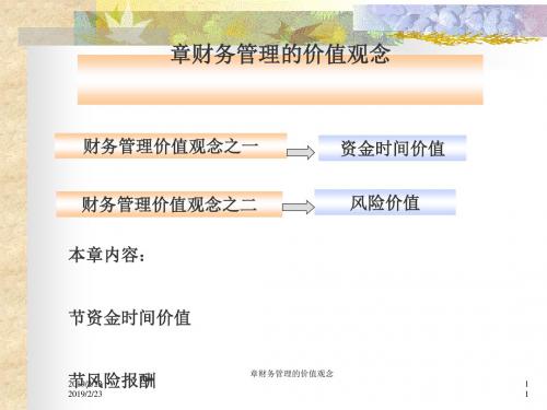 财务管理的价值观念讲义(PPT 46张)