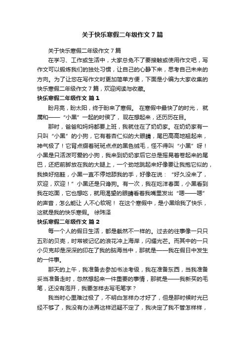 关于快乐寒假二年级作文7篇