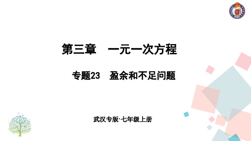 初二七年级数学上册专题23 盈余和不足问题ppt课件