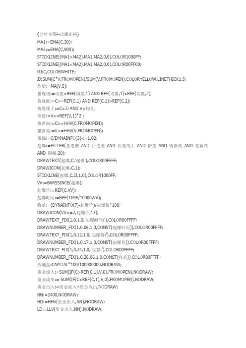 通达信分时主图指标公式源码