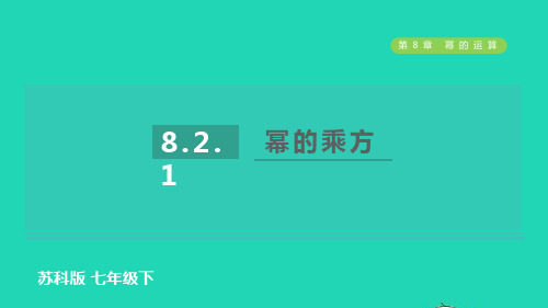 2022春七年级数学下册第8章幂的运算幂的乘方习题课件新版苏科版ppt