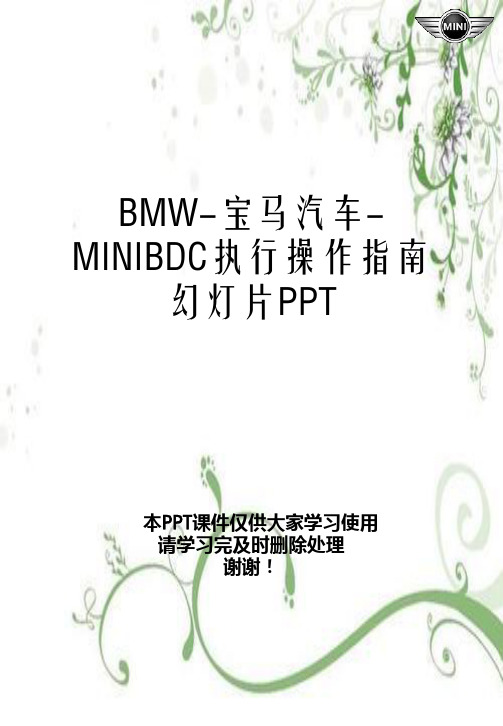 BMW-宝马汽车-MINIBDC执行操作指南幻灯片PPT