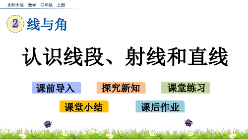 北师大小学数学四年级上册第二单元  认识线段、射线和直线