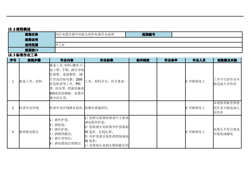 高压电缆冷缩中间接头制作标准作业流程