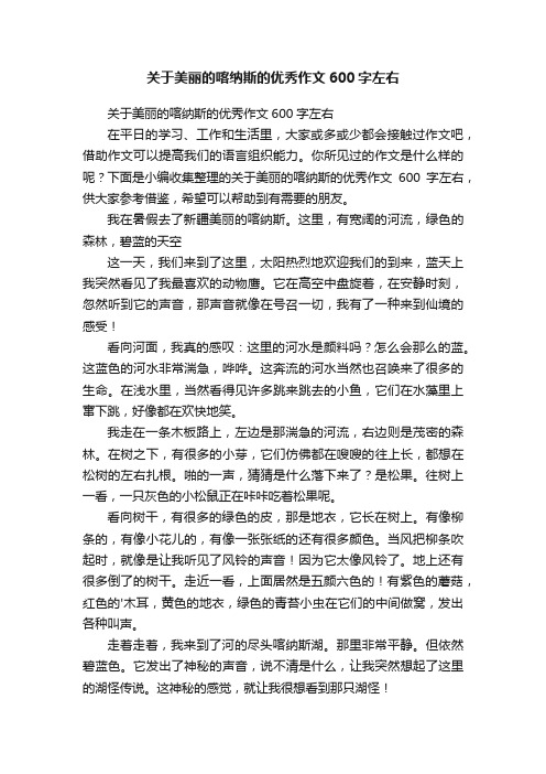 关于美丽的喀纳斯的优秀作文600字左右