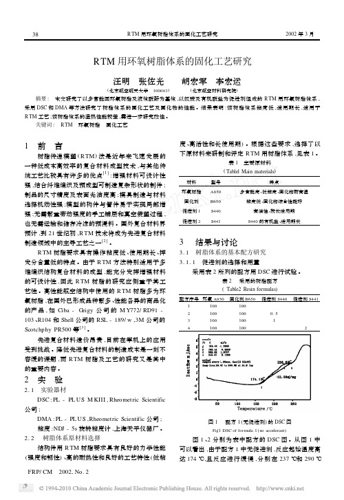 RTM用环氧树脂体系的固化工艺研究