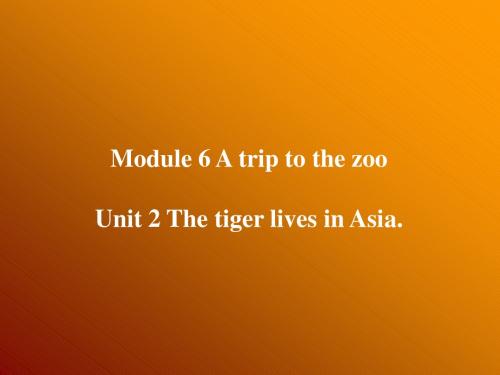 外研英语七上Module 6 Unit 2 The tiger lives in Asia.教学课件2