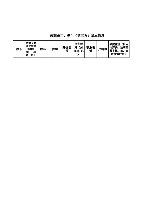 摸排台账  表格