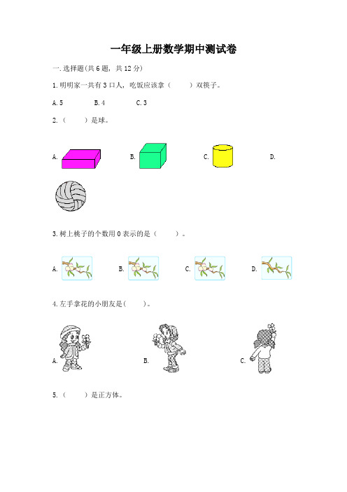 一年级上册数学期中测试卷(综合题)