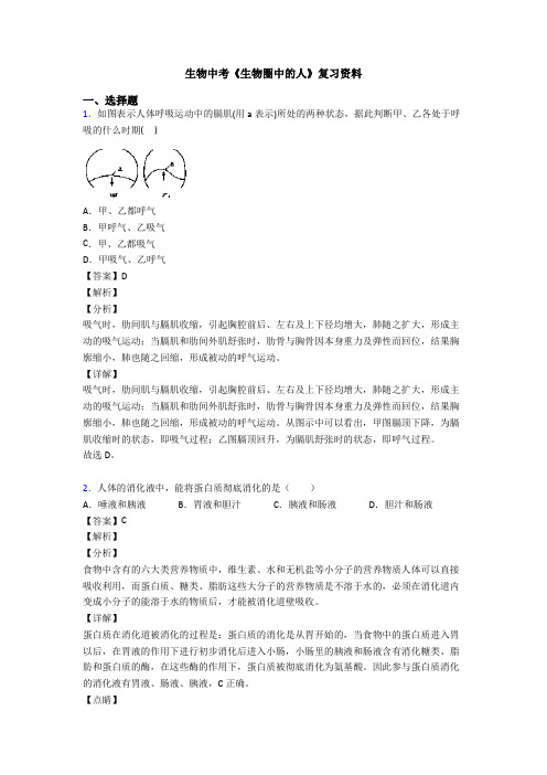 生物中考《生物圈中的人》复习资料