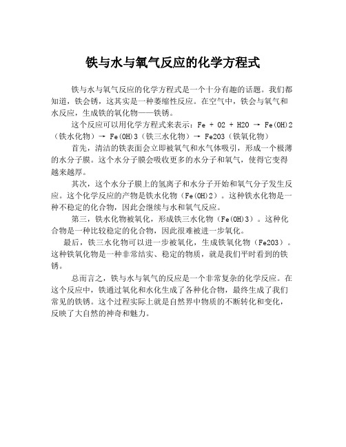 铁与水与氧气反应的化学方程式