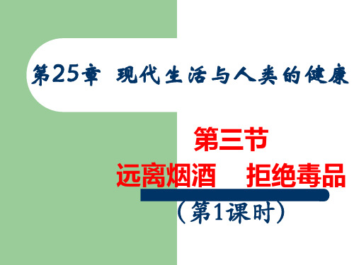 苏科版八年级下册生物《第3节 远离烟酒 拒绝毒品》(一等奖课件)