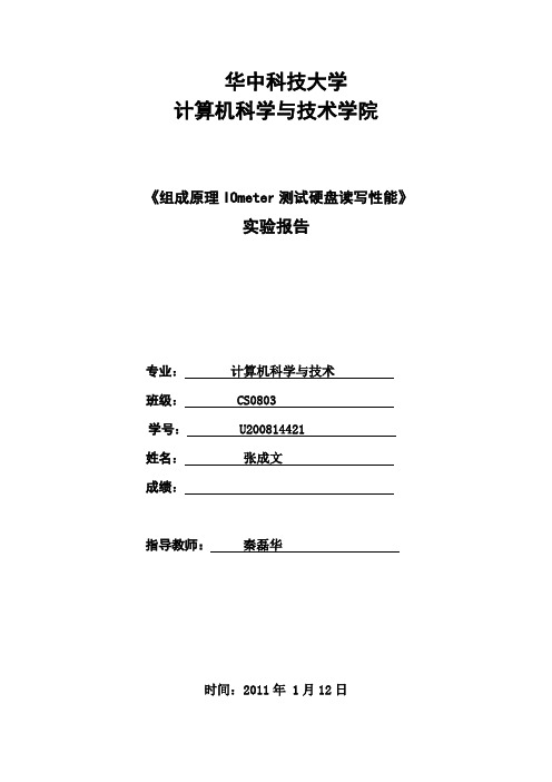 iometer测试磁盘性能实验报告