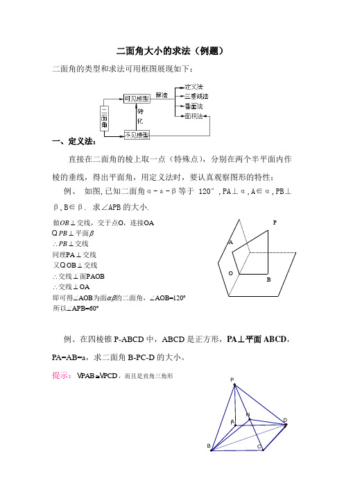 二面角的几种方法及例题