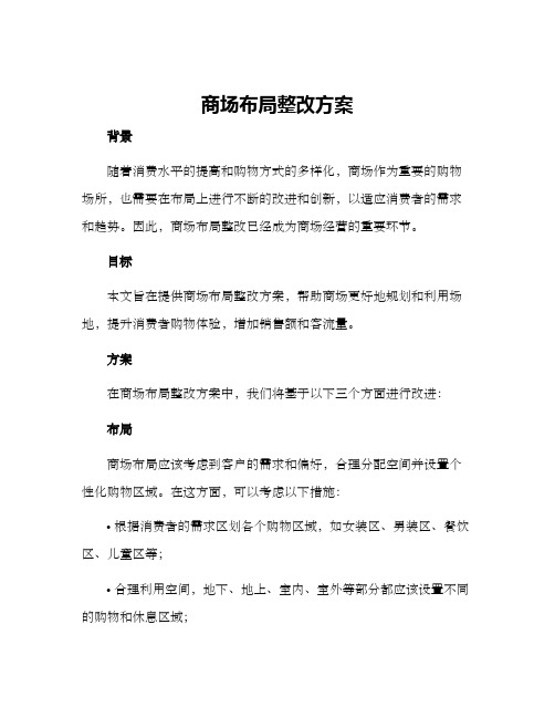 商场布局整改方案