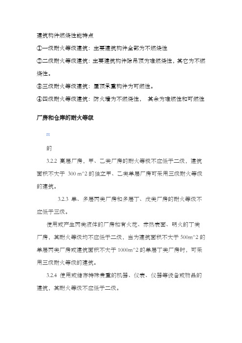 建筑构件燃烧性能特点与等级划分