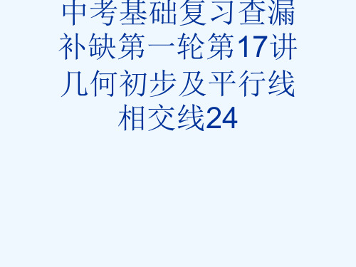 中考基础复习查漏补缺第一轮第17讲几何初步及平行线相交线24[可修改版ppt]