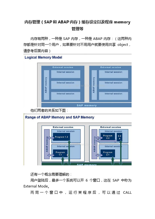 内存管理（SAP和ABAP内存）缓存设定以及程序memory管理等