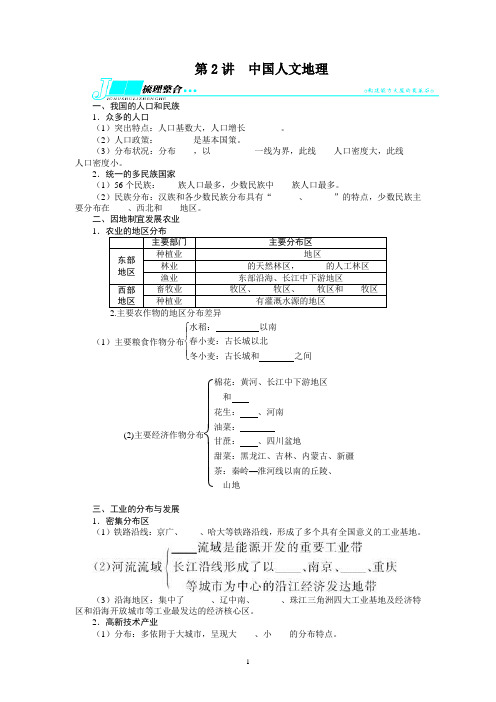 高考地理复习——区域地理第18章中国地理第2讲中国人文地理